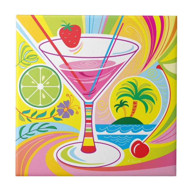 Cocktail-Insel Fliese (Vorderseite)