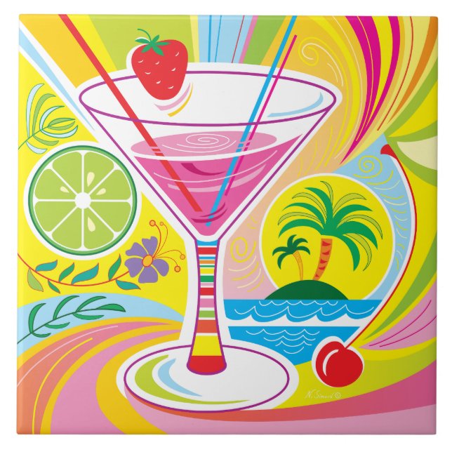 Cocktail-Insel Fliese (Vorderseite)