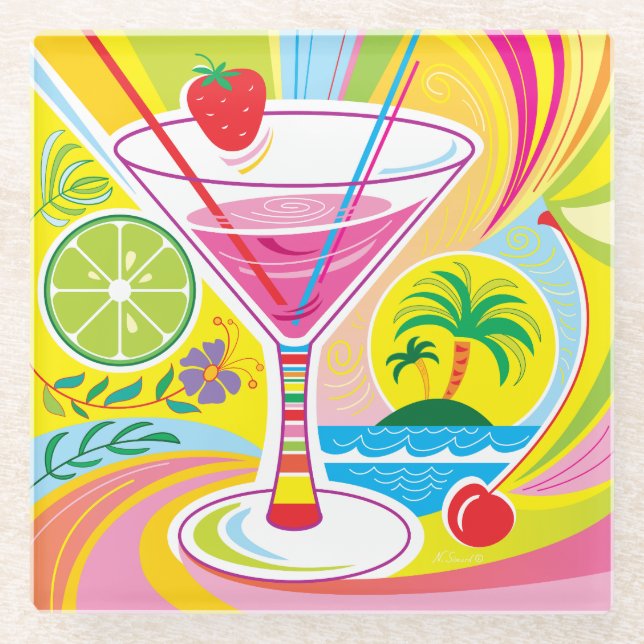 Cocktail-Insel Glasuntersetzer (Vorderseite)