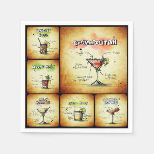 Cocktail Inspiriert Napkins - kosmopolitische Drin Serviette