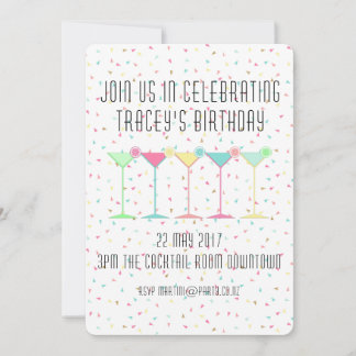 Cocktail Invitations, Confetti and Martini's Einladung