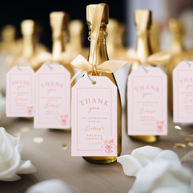 Cocktail-Junggesellinnenabschied Geschenkanhänger (Coctail Bridal Shower Gift Tags)