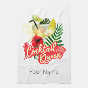 Cocktail Königin Vintage Henne Junggesellinnenabsc Geschirrtuch