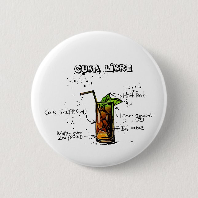Cocktail Kubas Libre Button (Vorderseite)