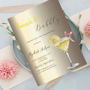 Cocktail-Limonade-Champagner-Junggesellinnenabschi Einladung