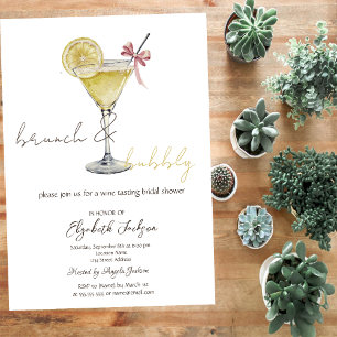 Cocktail-Limonen-Glitter-Tropfen-Brunch-Blase Einladung
