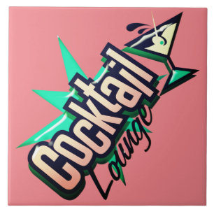 Cocktail Lounge Martini Retro Vintage Bar Fliese