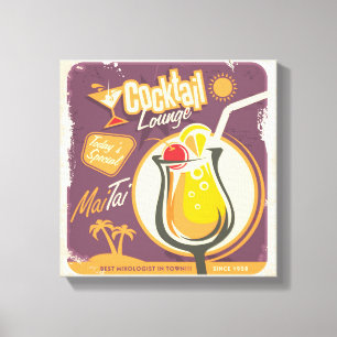 Cocktail-Lounge-Plakat Leinwanddruck