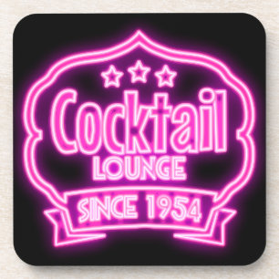 Cocktail Lounge Retro Neonzeichen Getränkeuntersetzer