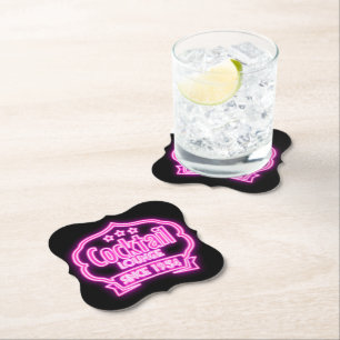 Cocktail-Lounge Retro Vintage-Neon-Schild Spirituo Untersetzer