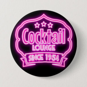 Cocktail-Lounge Retro Vintage-Neonschild Schnapsba Button