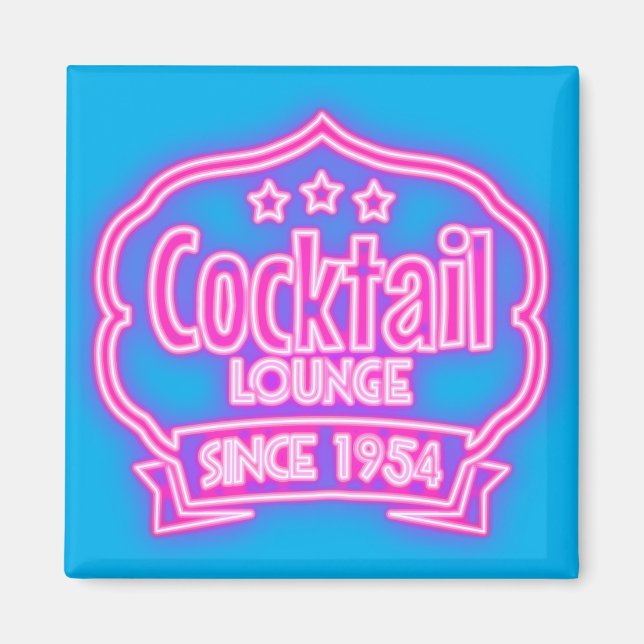 Cocktail Lounge Retro Vintages Neon Schild Bar Magnet (Vorne)