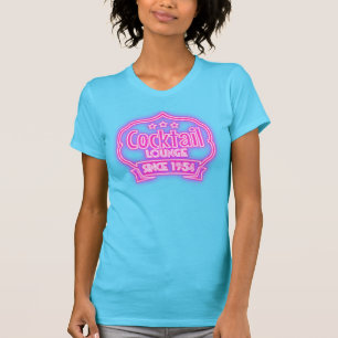 Cocktail Lounge Retro Vintages Neon Schild Bar T-Shirt