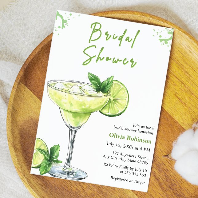 Cocktail Margs & Matrimony Margarita Brautparty Einladung (Cocktail Margs & Matrimony Margarita Bridal Shower Invitation )
