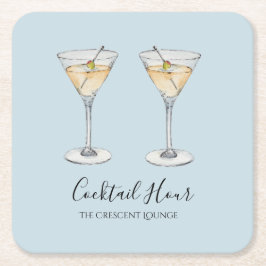 Cocktail Martini moderne Illustration Bar Rechteckiger Pappuntersetzer
