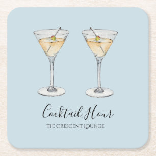 Cocktail Martini moderne Illustration Bar Rechteckiger Pappuntersetzer
