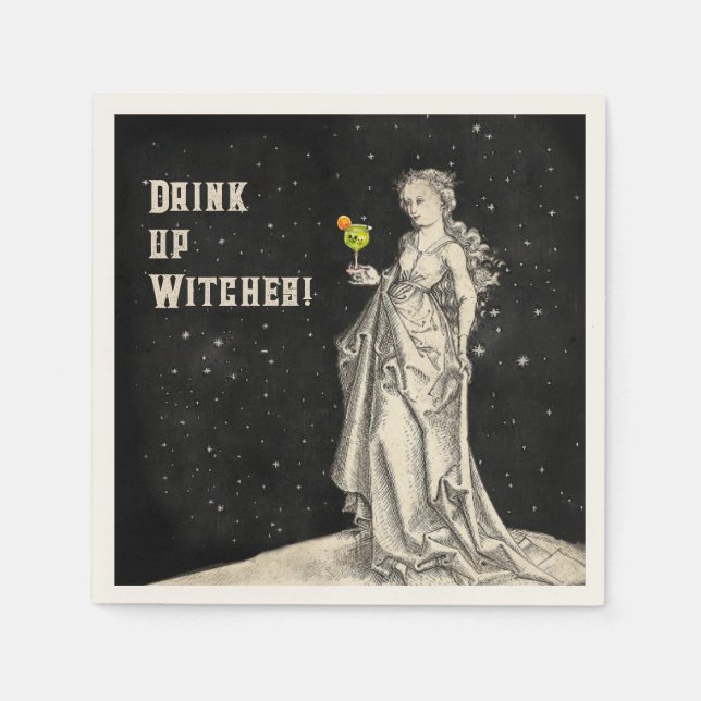 Cocktail-Menü "Hexen Themed Halloween-Party" Serviette (Vorderseite)