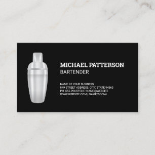 Cocktail-Metall-Shaker Visitenkarte