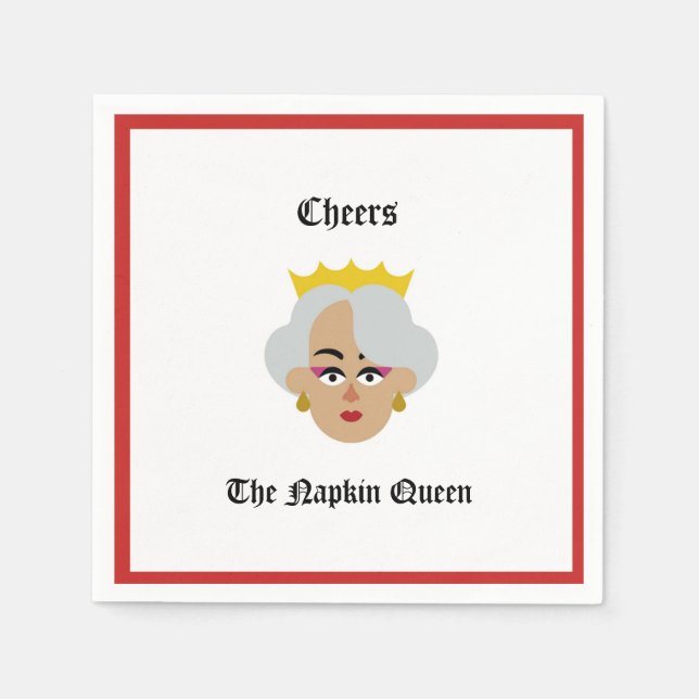 Cocktail Napkin Cheers von der Napkin-Königin Serviette (Vorderseite)