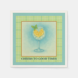 Cocktail Napkin | Gin & Lemon Summer Entertaining Serviette