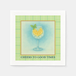 Cocktail Napkin | Gin & Lemon Summer Entertaining Serviette