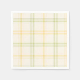 Cocktail Napkin | Lime & Lemon Plaid | Gin & Tonic Serviette