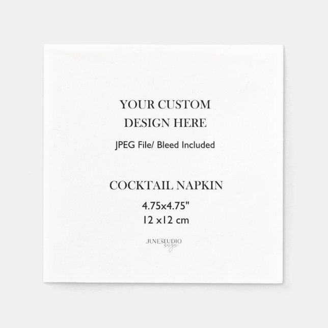 Cocktail Napkin Print 4,75" x 4,75" Serviette (Vorderseite)