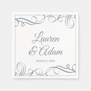 Cocktail Napkins Elegante Wirbel (Dusty Blue) Serviette