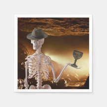 Cocktail Napkins, "Indy Bones Halloween Skelett"
