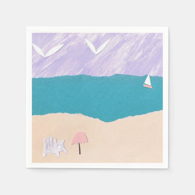 Cocktail Napkins mit Beach Design Serviette (Vorderseite)