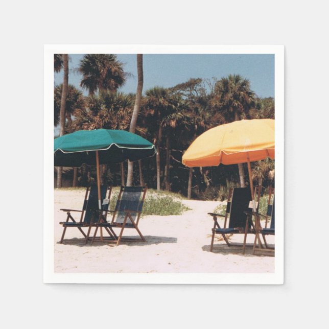 Cocktail Napkins mit Inselszene Serviette (Vorderseite)