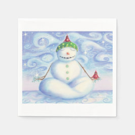 Cocktail Napkins mit Yoga Snowman Serviette