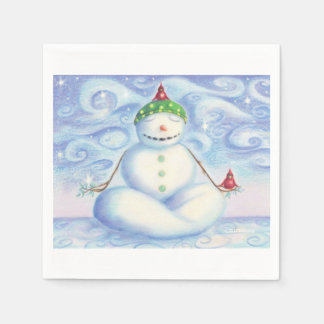 Cocktail Napkins mit Yoga Snowman Serviette