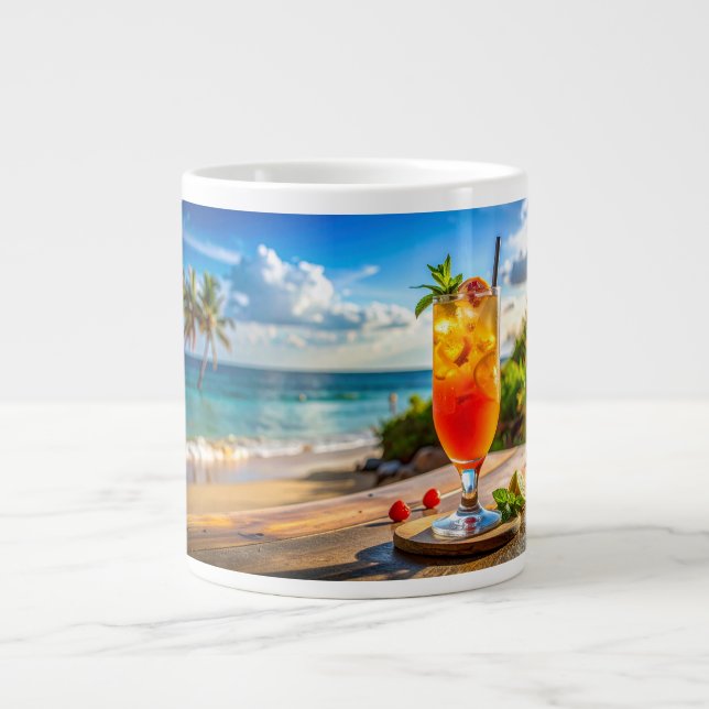 Cocktail on beach Jumbo-Tasse (Vorderseite)