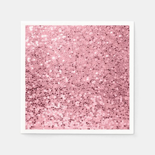 Cocktail Paper Napkin Rose Gold Glitzer Serviette (Vorderseite)