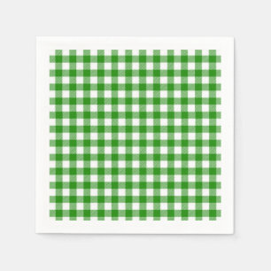Cocktail Paper Napkins Green Kariert Serviette