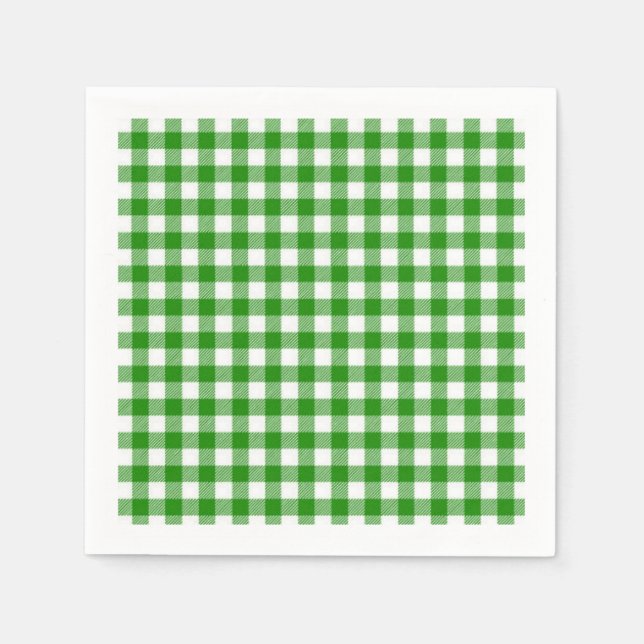 Cocktail Paper Napkins Green Kariert Serviette (Vorderseite)