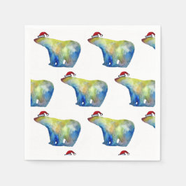 Cocktail Paper Napkins Santa Bear Serviette