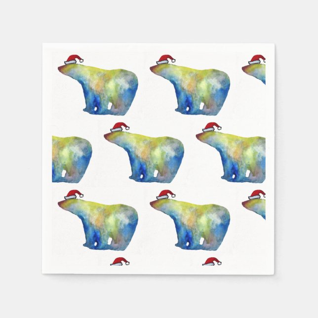 Cocktail Paper Napkins Santa Bear Serviette (Vorderseite)