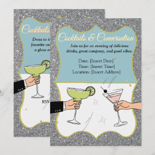 Cocktail-Party, anspruchsvolle Gespräche, trinken Einladung