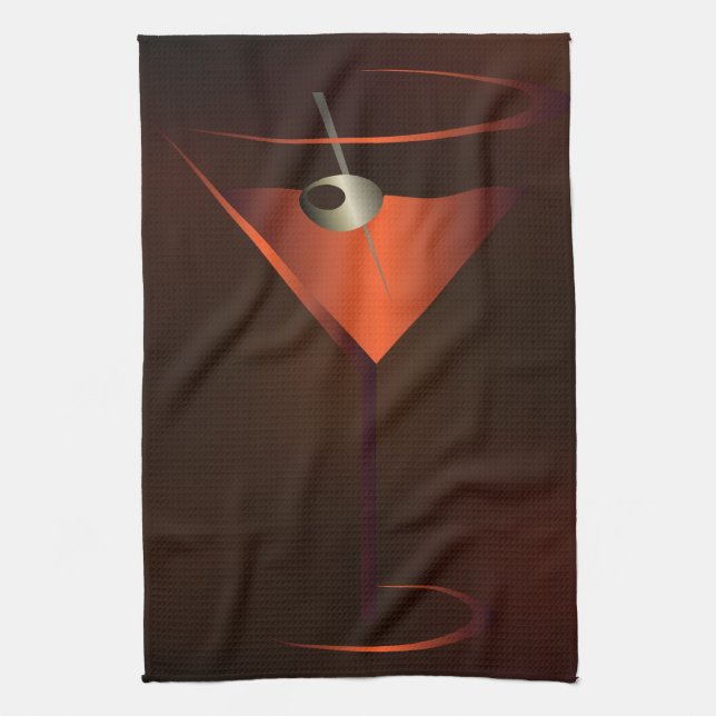 Cocktail Party Bar Handtuch - Red Cocktail Martini (Vertikal)