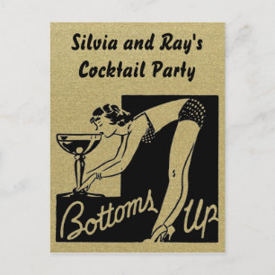 Cocktail-Party "Bottom Up" Personalisiert Einladungspostkarte