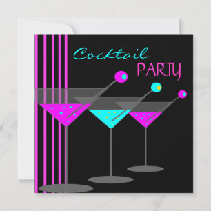 Cocktail Party Cocktails Drinks Martini Aquamarin Einladung