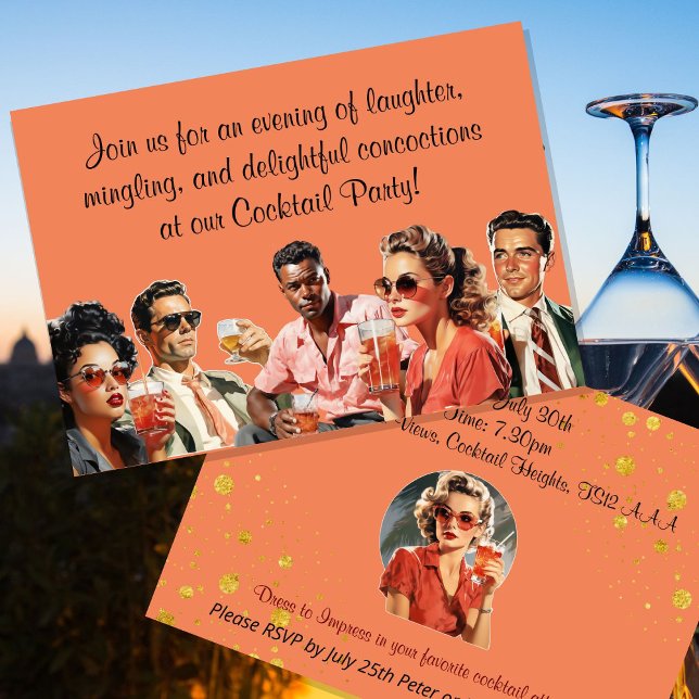 Cocktail-Party-Drinks kommen zusammen Einladung (Von Creator hochgeladen)