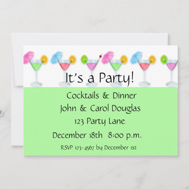 Cocktail-Party Einladung (Vorderseite)