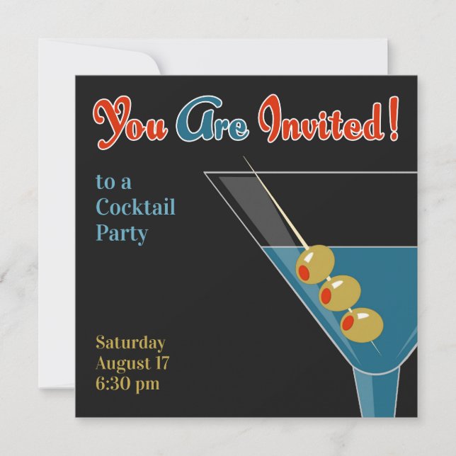 Cocktail-Party Einladung (Vorderseite)