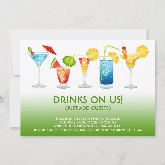 Cocktail Party Einladung (Vorderseite)
