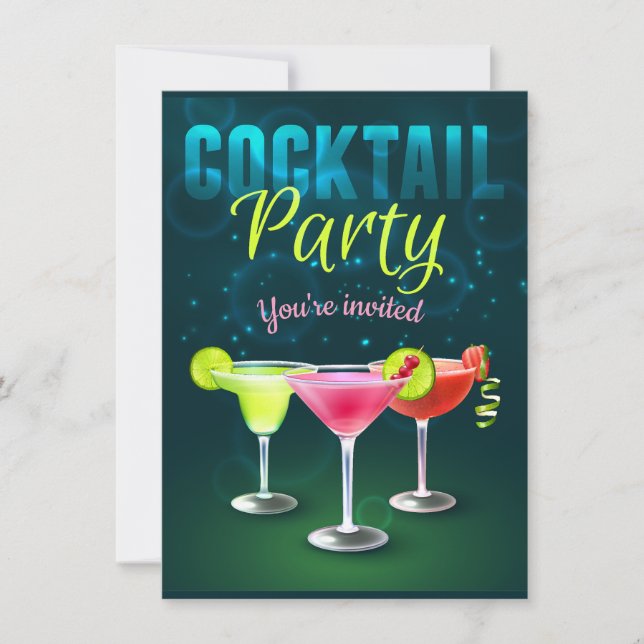 Cocktail Party Einladung Cards (Vorderseite)