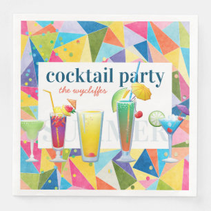 Cocktail Party Farbenfrohe Regenbogen Sommergeträ Serviette