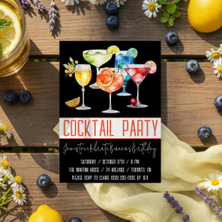 Cocktail-Party, Fruchtsaft, Geburtstagsparty Einladung